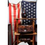 A large vintage linen Stars and Stripes American flag - Piccott Brothers