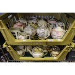 Two crates of 20th century teapots and jugs - crates to be returned