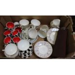 A box of mixed china to include Minto Portmeirion etc