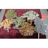 Six pieces of rubber coral aquarium decoration