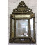 A 19th century fancy brass framed sectional mirror