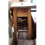 A softwood tall stool, 79cm high