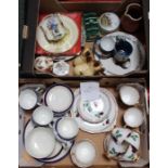 Two boxes of domestic pottery & porcelain to include part tea services