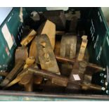 A crate containing wood block planes and associated material (crate to be returned please)