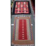 Two flat weave rugs