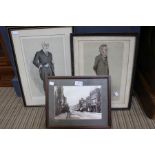 A photographic view of Leamington framed and glazed with two Vanity Fair spy prints