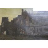 A Claude Strachan 'West Street Warwick' oil on canvas 38 x 62cm signed