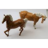 Two Beswick palomino horses (2)