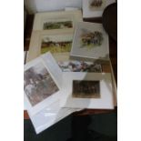Cecil Aldin - a signed print and a small quantity of mounted hunting and horse racing prints