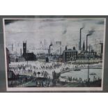 L S Lowry- an Industrial town, a limited edition colour print, 71/500 signed in pencil, 59cm x 43.5c