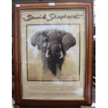David Shepherd print of an Elephant, for the conservation of Wildlife and the Habitat