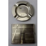 William Hutton and Sons Ltd, a silver ashtray, Sheffield 1967, 10cm dia, 58g, together with a .900 g