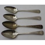 William Bateman, four Edwardian silver serving spoons, London 1902, each monogrammed "M", combined w