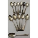 James Deakin and sons, a set of six Edwardian silver teaspoons, decorative handles, Sheffield 1901,