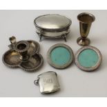 Stokes and Ireland Ltd, a silver chamberstick, trefoil base with heart thumbpiece, Birmingham 1892,