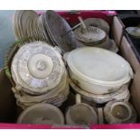 A box of pottery tea wares "Empire" etc