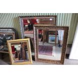 Three various gilt framed mirrors