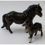 Beswick Shetland pony and foal (2)