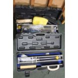 Two professional tile cutters in carry cases