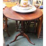 A 19th century mahogany snap top tripod wine table