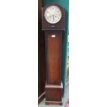 Oak cased free standing long case clock 135cm tall