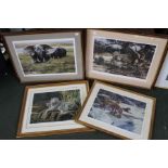 Four various signed limited edition wildlife prints