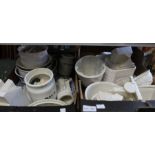 Two boxes containing Portmeirion and other cream Kitchen / Tableware