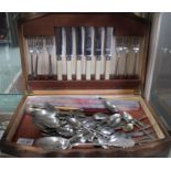 A cased selection of cutlery
