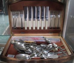 A cased selection of cutlery