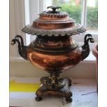 A 19th century copper tea urn / samovar, fitted tap, 43cm high