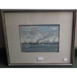 R D Bailey RCA - oil on board "Cardiff Docks"