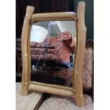 Modern wood and rope framed wall mirror