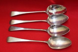 Four HM silver serving spoons 226.4gms