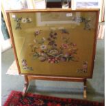 Oak framed Tapestry Fire Screen/Table