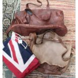 A leather holdall & a shoulder bag