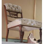 A Rosewood & strung inlaid upholstered Bedroom chair