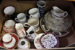 A Box of mixed china, cups, saucers, plates