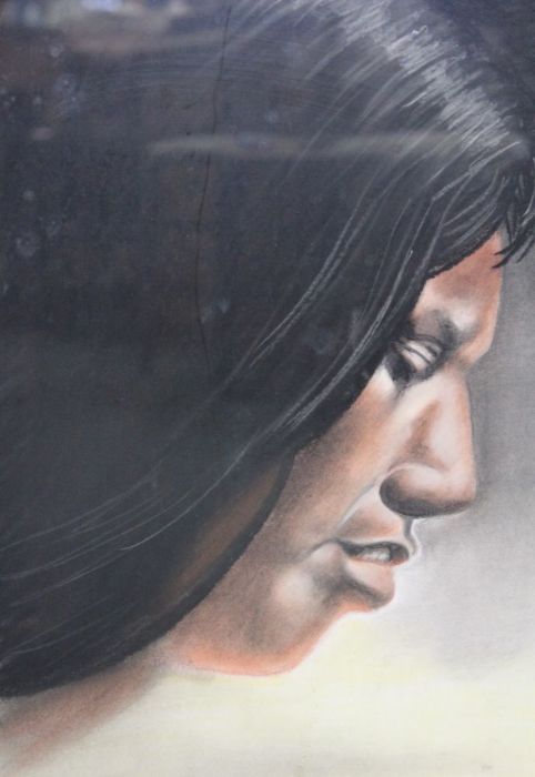 A pastel portrait of a Native American Indian - Image 2 of 2