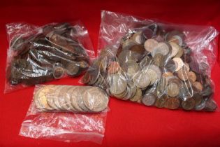 A bag of Foreign coins, a bag of farthings, and a bag of English crowns