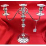 Pair of plated table candelabra