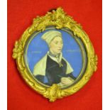 In the manner of Hans Holbein the Younger, miniature portrait of Jane Pemberton Small (1518-1602) po