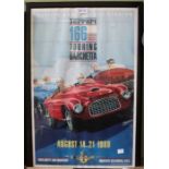 Dennis Simon - Ferrari 166 Touring 40th anniversary event August 14-21st 1989 advertising poster