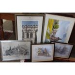 Five various prints to include views of Birmingham