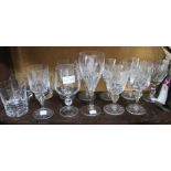 Bugatti - 13 various cut glass drinking glasses, owners club awards