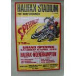 Framed and glazed Original Speedway poster - Halifax v Wolverhampton 6th April 1968