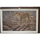 Alan M Hunt a signed limited edition canvas print of a Leopard 54 x 90cm