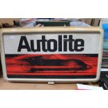 Autolite - Double sided plastic advertising sign, would have been pole mounted to spin round