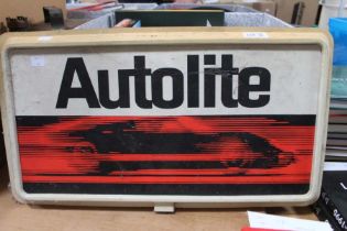 Autolite - Double sided plastic advertising sign, would have been pole mounted to spin round