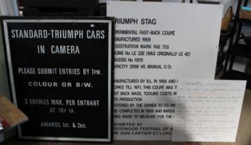 Triumph Stag Fastback Coupe - vehicle information board from Goodwood Festival of Speed 2000 plus