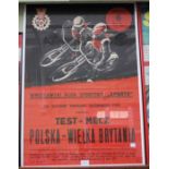 Original Speedway Poster - Test Match Poland v Great Britain Wroclawski Club 6th May 1973